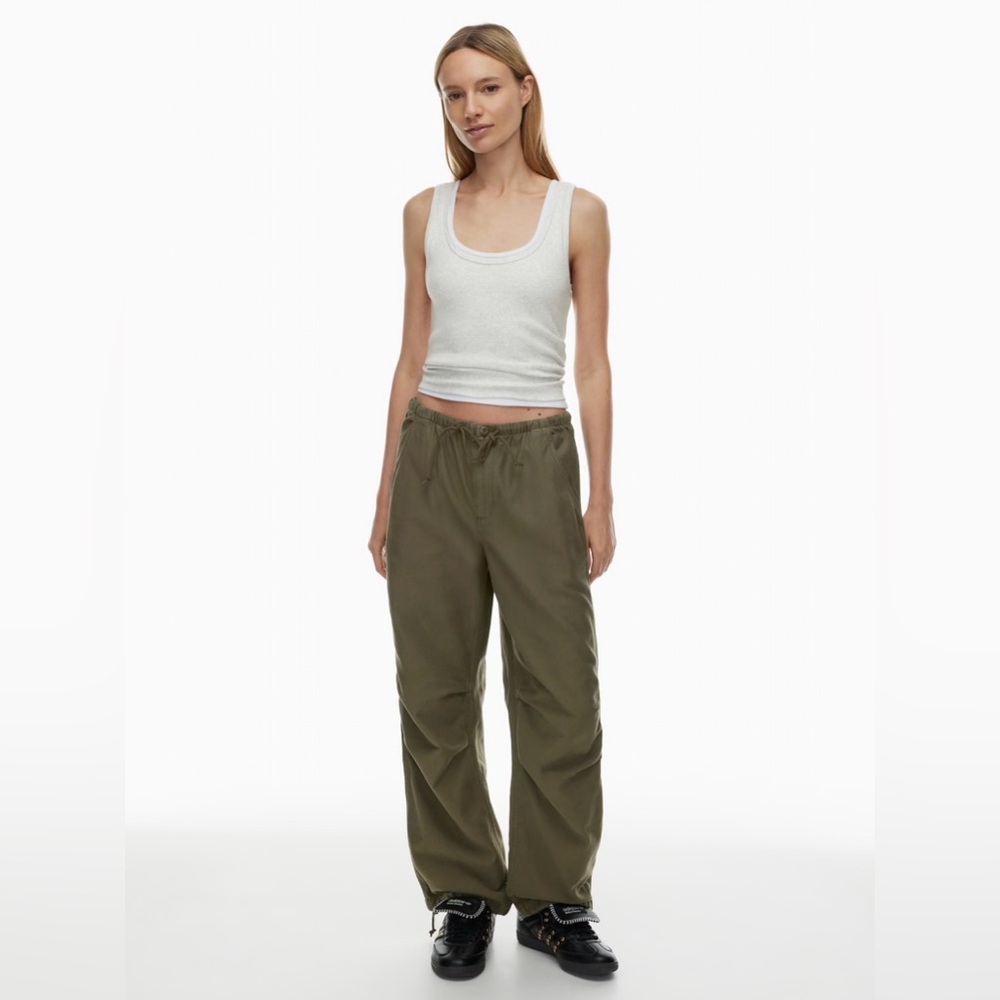 TNA Cache Cargo Pants Size S Mid-Rise Parachute Soft Cotton Relaxed Fit